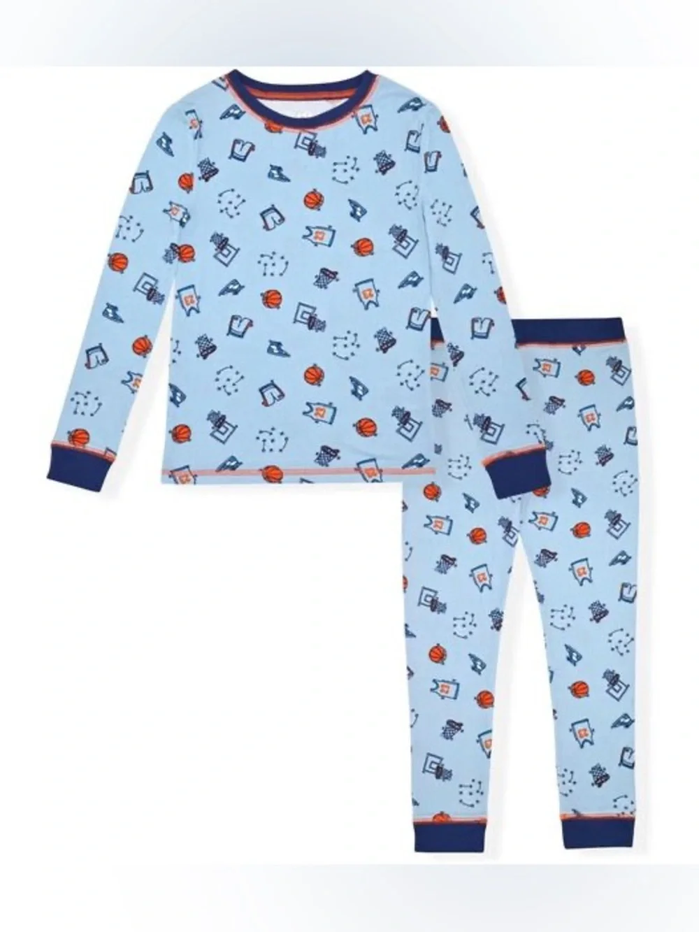 Sleep On It Super Sports 2-Piece Super Soft Long Sleeve Snug-Fit PJ Set size 6